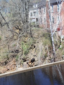 Houses, too, perch at the edge of the drop-off.