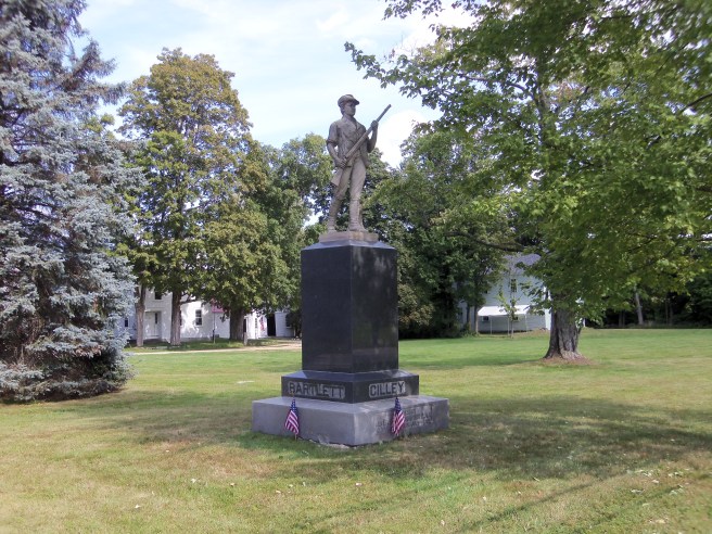 The monument to the Revolutionary War soldier in Nottingham Square marks the town's fervent participation in the struggle for freedom. Gunpowder seized from the raid on Fort William and Mary was stored in homes facing the square, and months later, when cannon fire from the Battle at Bunker Hill in Boston was heard, the militia mustered on the square to begin its 50-mile march to join in the combat. The rural town boasts of having several generals among its residents.