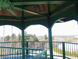 The top of the stairs.