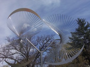 A fitting fanfare as a welcome in Manchester. It moves in the wind.