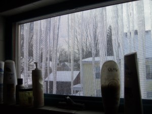 Looking out from the shower makes me appreciate the water heater even more.