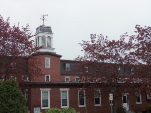 Always, a central weathervane.