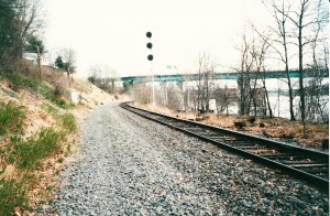 The creaky Boston & Maine tracks paralleled the river.