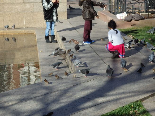A moment at the reflecting pool in Copley Square in Boston's Back Bay neighborhood. 