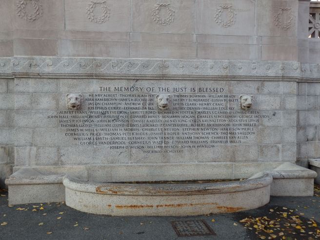 The names of American Civil War heroes are engraved here. 