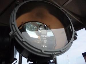 The rotating lantern is not just quite bright -- it's also hot. 